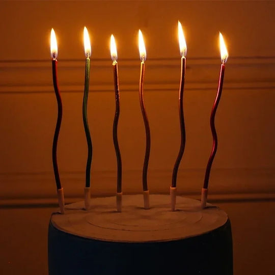 Twisted Silver Birthday Candles Cake 6 Pieces