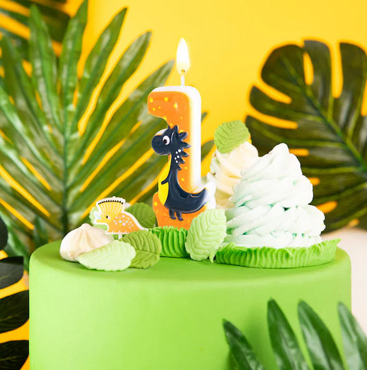 Kuchenkerze Nummer 1 Ein Dino Dinosaurier