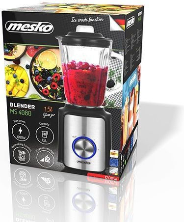 Mesko MS 4080 Mixer mit Glas Kanäta 1,5 l 1200W Schwarzes