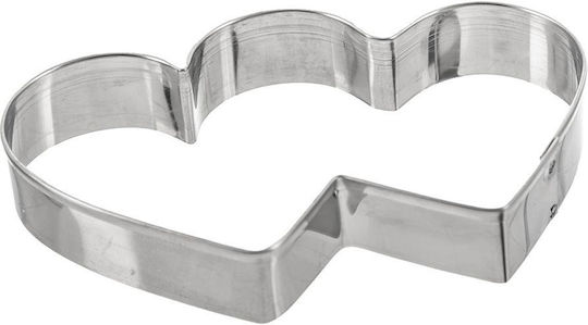 Steel Cookie Cutter Double Hearts 9 cm