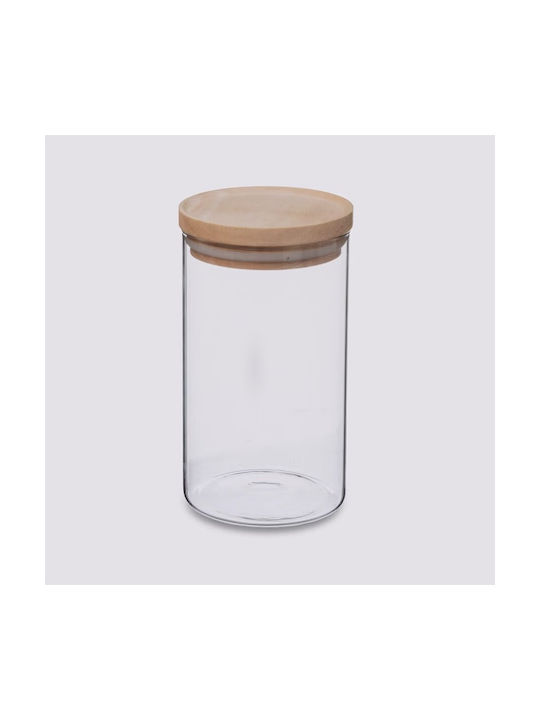 5Five General Use Glass Jar with Lid Beige 1000ml 1 Piece