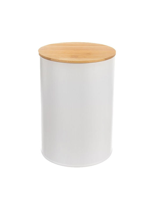 Orion Vase General Use with Lid Wooden White 800ml