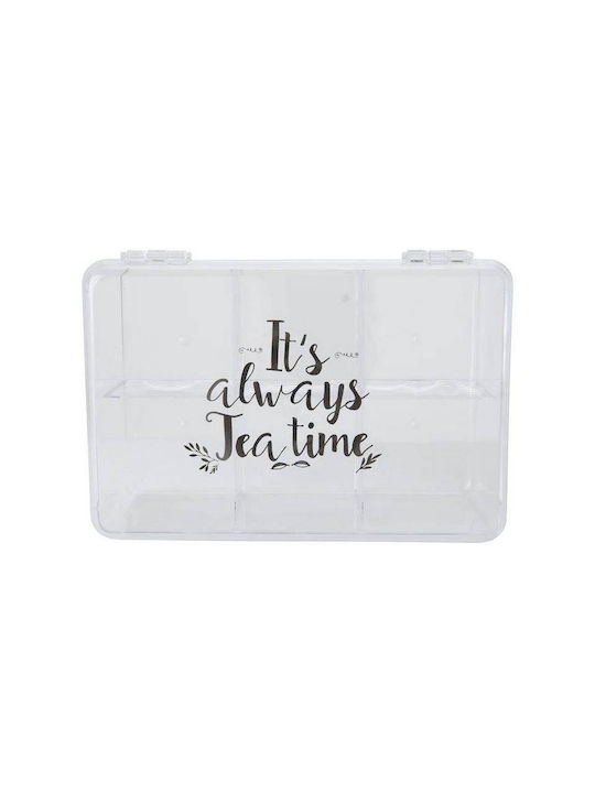 Excellent Houseware Κουτί για Τσάι με Καπάκι Πλαστικό Διάφανο 15x8.5x21.5cm