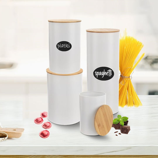 Orion General Use Jar with Lid Wooden White 800ml