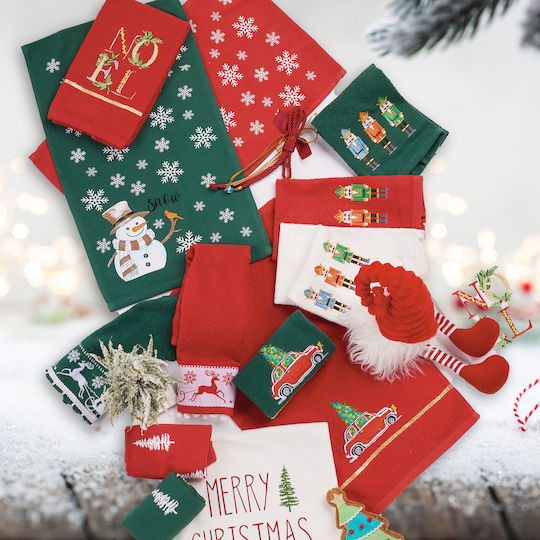 Das Home Christmas Set Ornamente de Crăciun Șervețele Verde L50xW30cm. 2buc