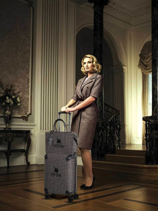 Das Home Greenwich Polo Club Large Hard Suitcase Black Ecru with 4 Wheels Height 78cm