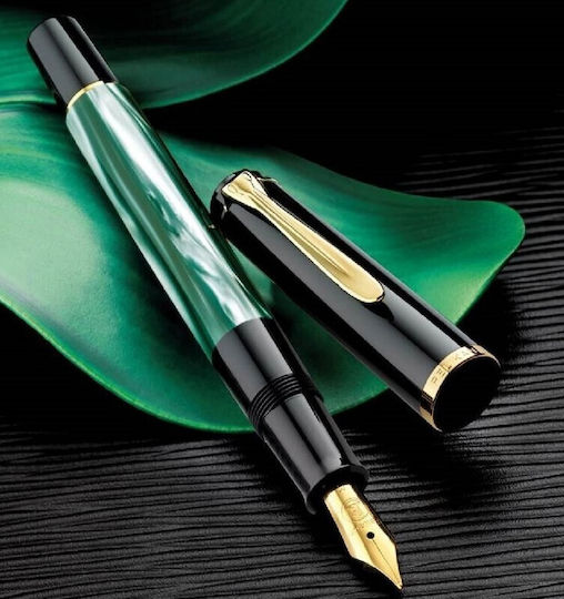 Pelikan Classic M200 Stilou Broad din Otel cu Cerneală Albastră