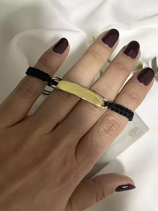 Βραχιόλι Ταυτότητα Χάραξη Ανδρικό Awear Carlo Macrame Gold