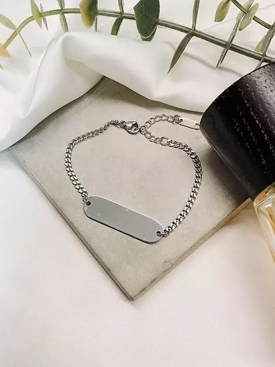 Βραχιόλι Ταυτότητα Χάραξη Awear Manon Silver