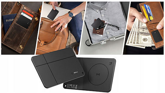 MiLi MiCard Duo Apple Find My & Google Find Hub Black Rechargeable