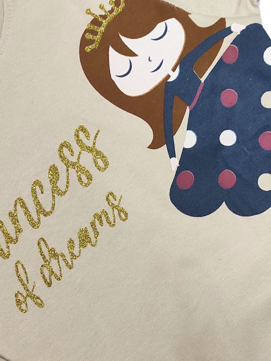 Dreams by Joyce Παιδική Πιτζάμα Χειμωνιάτικη Μπεζ Polka Dots