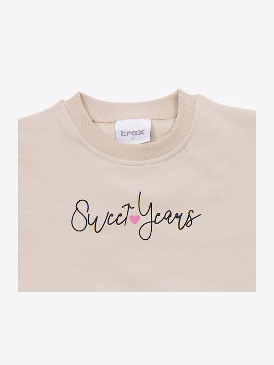 Children's Dress Sweatshirt Long Sleeve Beige