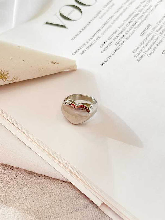 Пръстен Севалие Сърце Неръждаема Стомана Heart Seal Silver
