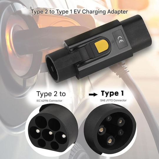 Adaptor Priză EV De La Tip 2 La Tip 1 Adaptor De La IEC 62196 La SAE J1772 32A Pentru Mașini Electrice Hibride Monofazat Cod Produs 3579