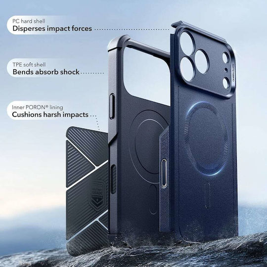 ESR Cyber Halolock Umschlag Rückseite Blau (iPhone 17 Pro Max)
