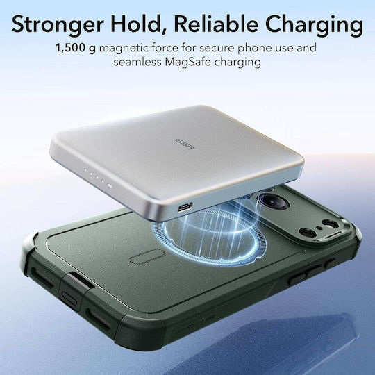 ESR Cyber Halolock Umschlag Rückseite Silikon Grün (iPhone 17 Pro)