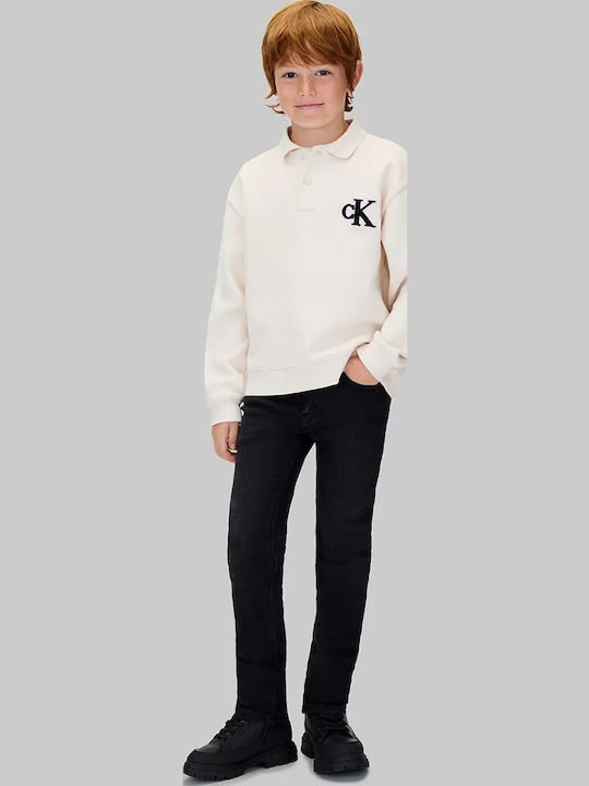 Calvin Klein Blugi Pentru Copii Pantalon Jeans Spălat Negru