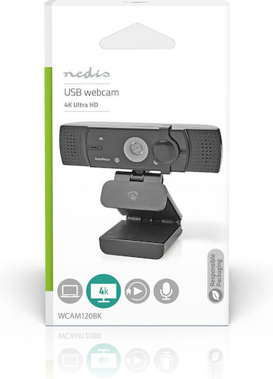 Nedis Web-Kamera Full HD 1080p Schwarz WCAM120BK