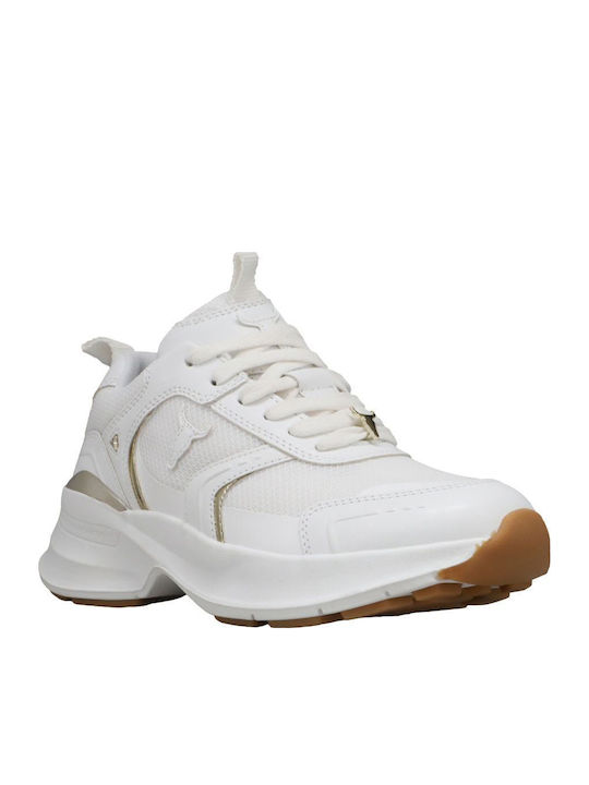 Knockout Met Damen Sneakers Gold-Weiß Gold