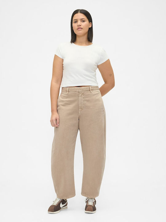 Women's Fabric Trousers Wicker Beige