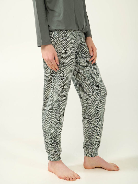 Vamp Winter Damen Pyjama-Set Green Sage