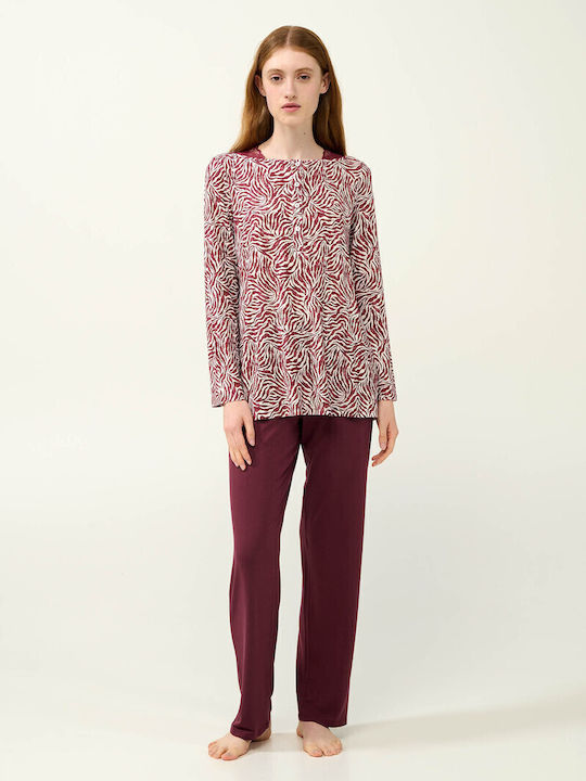 Vamp Winter Damen Pyjama-Set Red Windsor