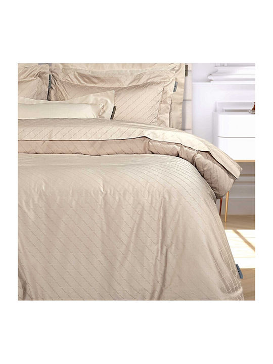 Greenwich Polo Club Duvet Cover Set Cotton Satin Queen with 2 Pillowcases 220x240 Classic Taupe