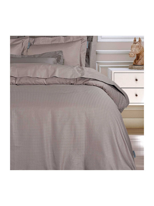 Greenwich Polo Club Bettbezug-Set Baumwollsatin Übergröße mit 2 Kissenbezügen 220x240 Classic Taupe
