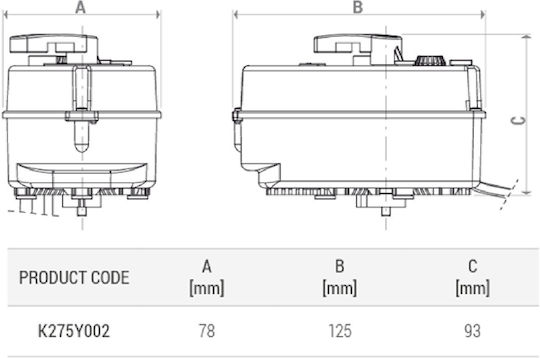 Giacomini Electric Actuator K275y002 24v Regulator De Temperatură Integrat Compatibil Cu Robineți De Amestec Cu 3 Căi Pentru Încălzire Prin Pardoseală
