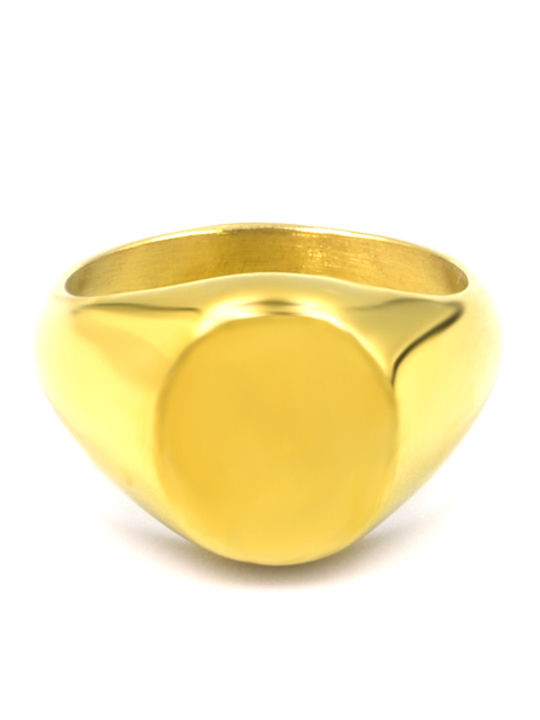 Sevalierring Aus Edelstahl Stahl Runde Siegel Gold Sevalierring Aus Edelstahl Stahl Runde Siegel Gold