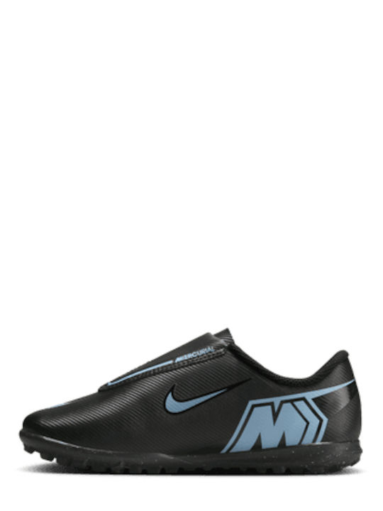 Vapor Kids Turf Soccer Shoes without Laces Black / Ice Blue