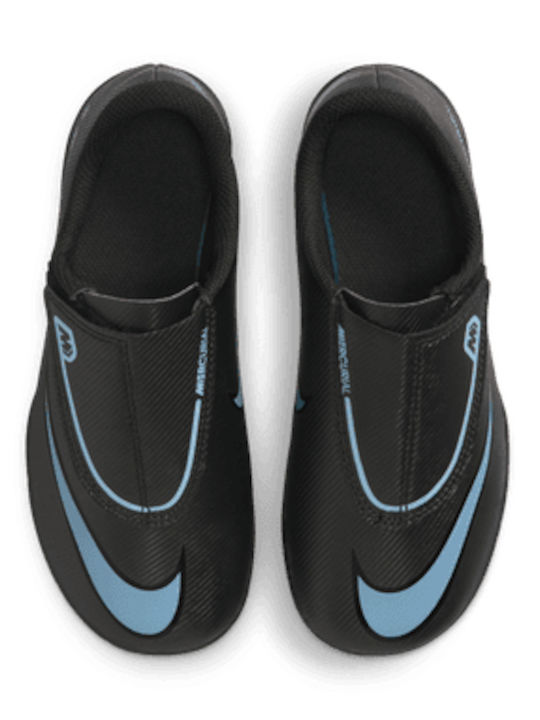 Vapor Kids Turf Soccer Shoes without Laces Black / Ice Blue