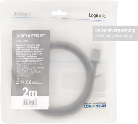 LogiLink Cablu DisplayPort - DisplayPort 1m Negru (CDA0100)