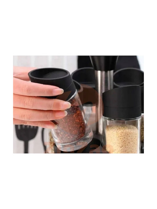 Verk Group Glass Tabletop Rotating Spice Rack Transparent 12pcs