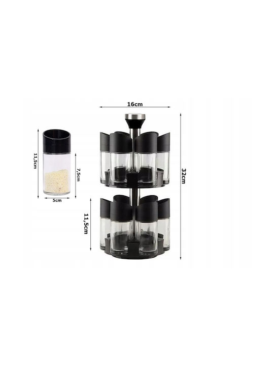 Verk Group Glass Tabletop Rotating Spice Rack Transparent 12pcs
