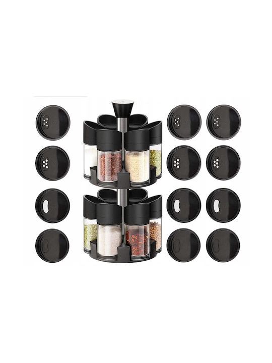 Verk Group Glass Tabletop Rotating Spice Rack Transparent 12pcs