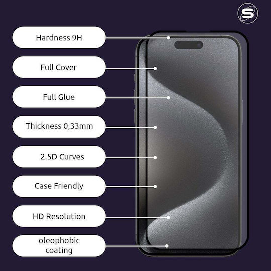 Hardy Glass Sonique Premium Series Hd Пълно Покритие 9h Xiaomi Redmi Note 14 4g 164.84mm Черно