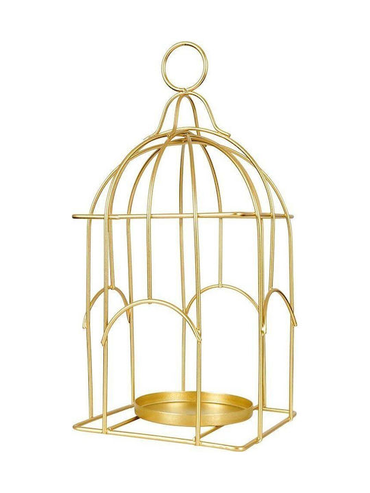 Home Styling Collection Laterne Kerzenhalter Kerze Teelicht Metallisch Gold Käfig Vögel
