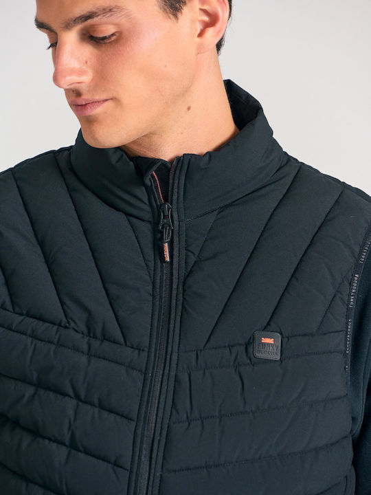 Ärmellos Jacke Puffer Schwarz