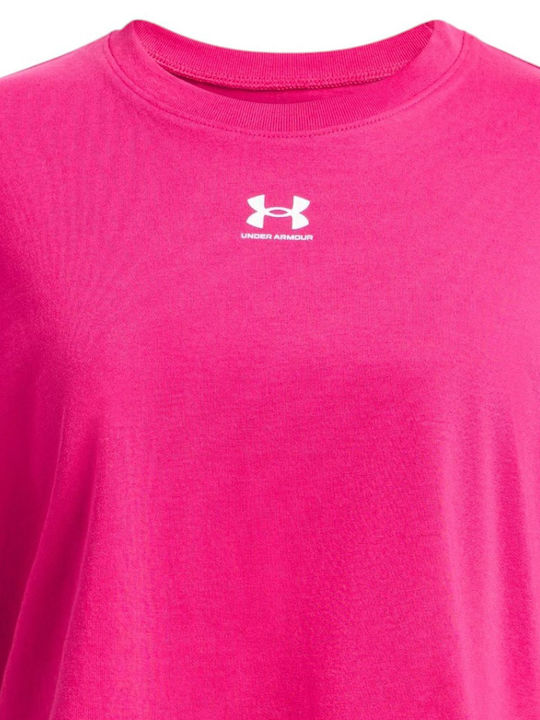 Kinder-Crop-Top Kurzarm Fuchsie