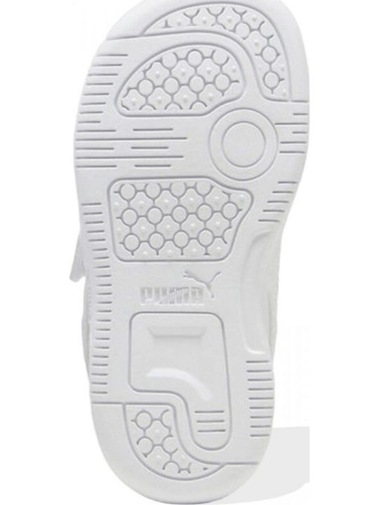 Rebound V6 Kids Sneakers with Hoop & Loop Closure White