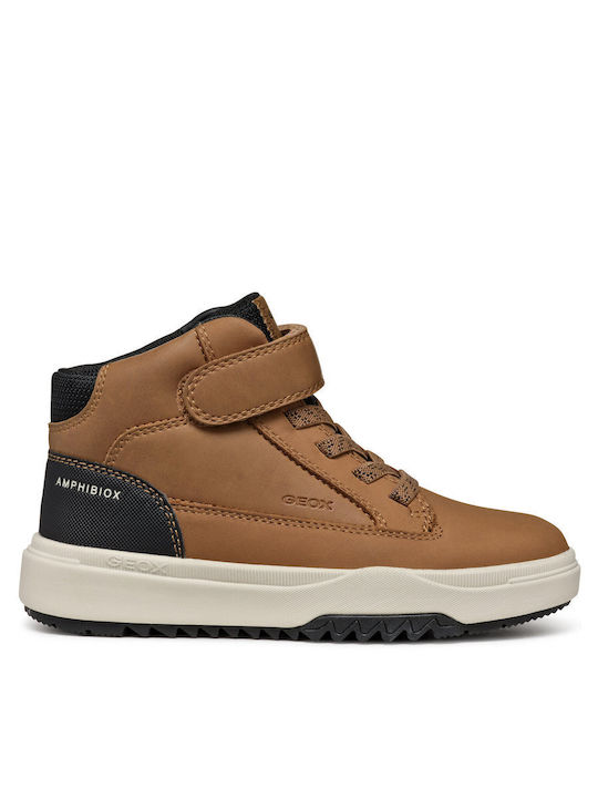 J Bunshee B Παιδικά Sneakers High Ανατομικά με Σκρατς Καφέ