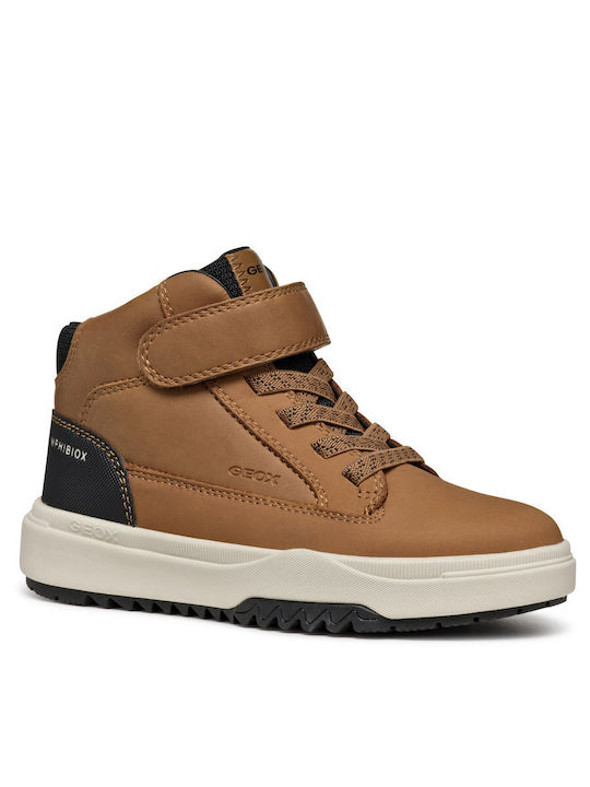 J Bunshee B Παιδικά Sneakers High Ανατομικά με Σκρατς Καφέ