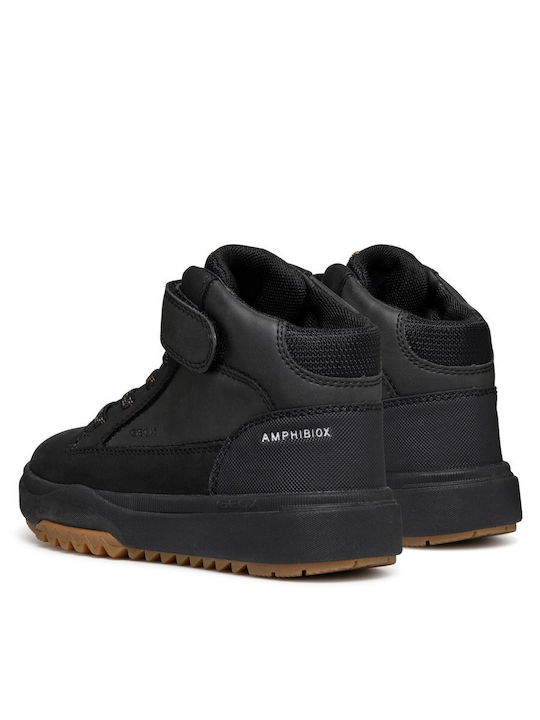 J Bunshee B Παιδικά Sneakers High Ανατομικά με Σκρατς Μαύρα