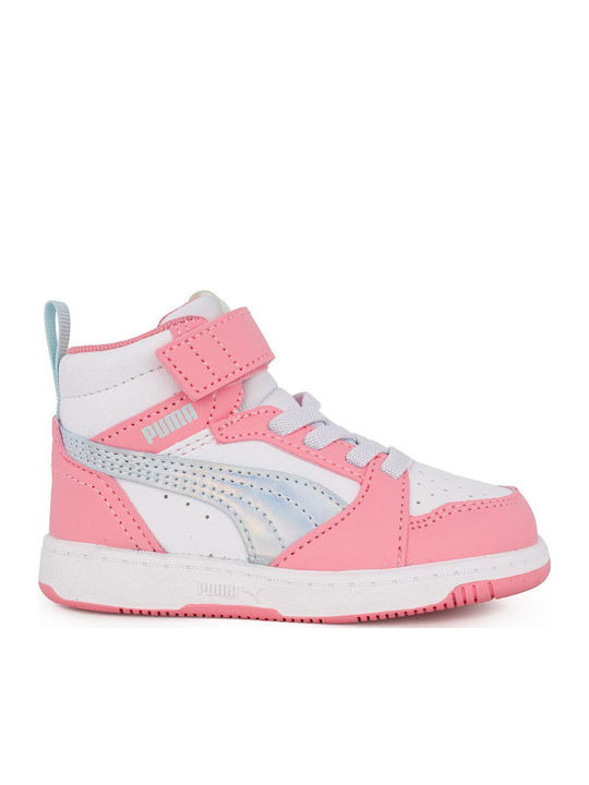Rebound V6 Kids Sneakers High with Scratch Silver