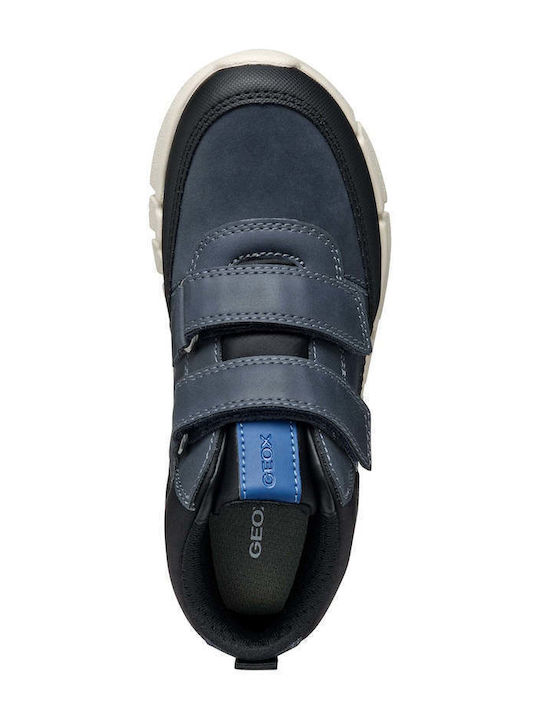 Flexyper Παιδικά Sneakers High Ανατομικά με Σκρατς Navy Μπλε