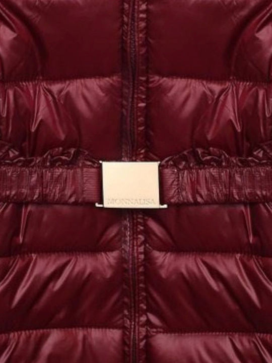 Kids' Casual Jacket Long with Hood Burgundy