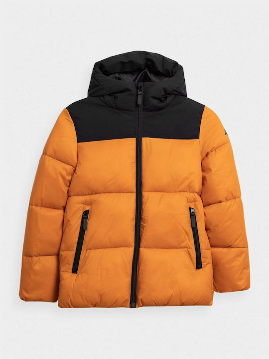 Kinder Freizeitjacke Kurz mit Kapuze Orange