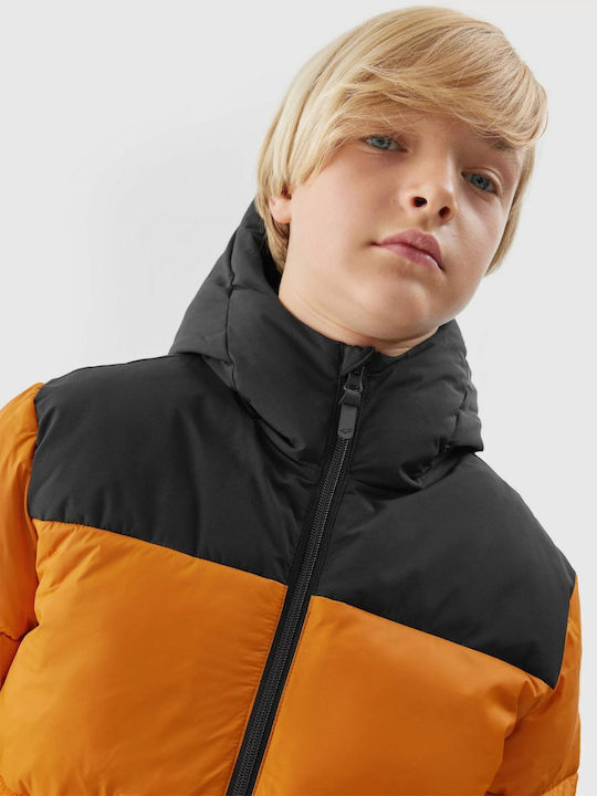 Kinder Freizeitjacke Kurz mit Kapuze Orange