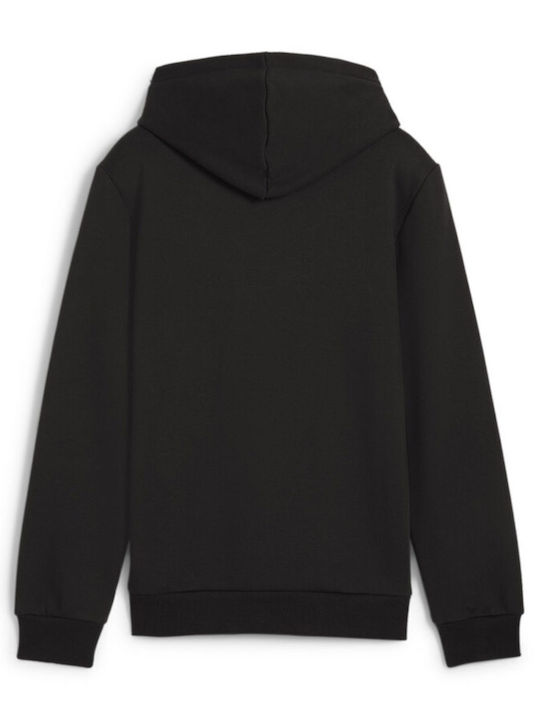 Kids Sweatshirt with Hood and Pockets Black Essentials+